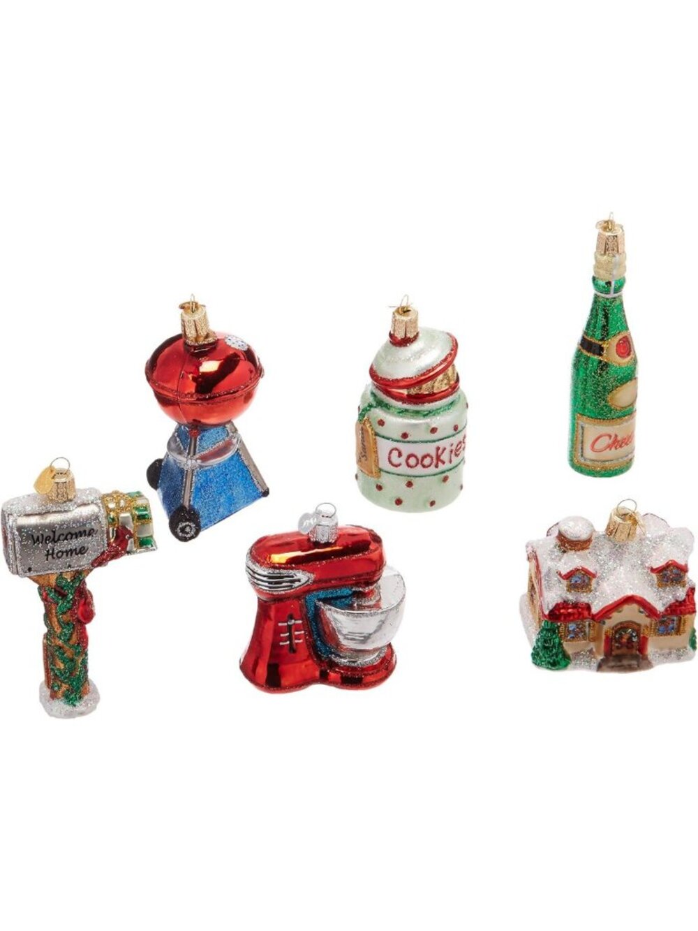 Mini Glass Blown Christmas Ornaments Set - Colorful Holiday Decor for Tree